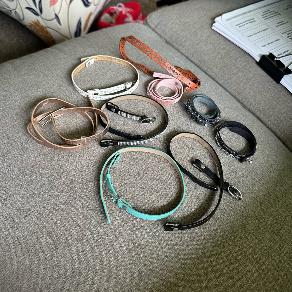 Assorted Leather and Fabric Bracelets